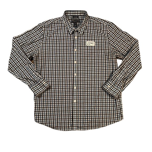 American Rag Shirt Men's Long Sleeve Button Up Oxford Plaid Blue Black White 2XL - Picture 11 of 11